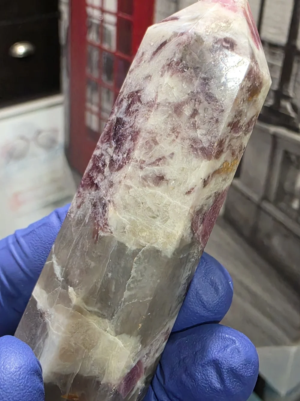 Pink tourmaline tower, also known as a Rubellite tower